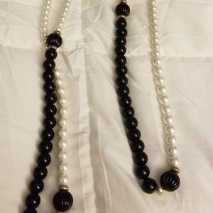 long black and white necklace